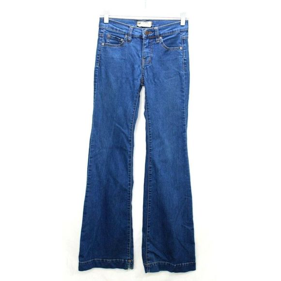 FREE PEOPLE Women's Boot Cut Jeans Size 25 Medium Wash Stretch - Picture 1 of 10